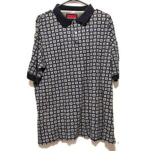 Pivot Rules Polo Shirt Men Large Blue Golf Clubs AOP Graphic Short Sleeve Button